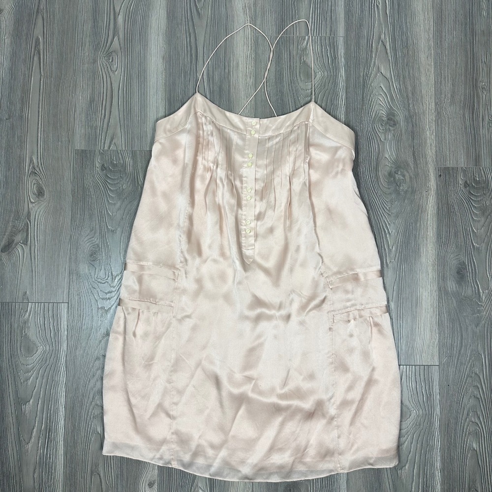 Banana Republic Heritage Pink Silk Dress w/ Button Details - SIZE 12 Feminine